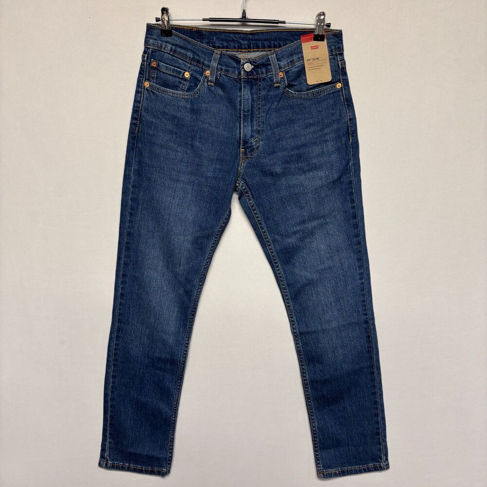 NWT Levi's 511 Slim Fit Jeans Men Size 32x30 Blue Denim Stretch C132 -28
